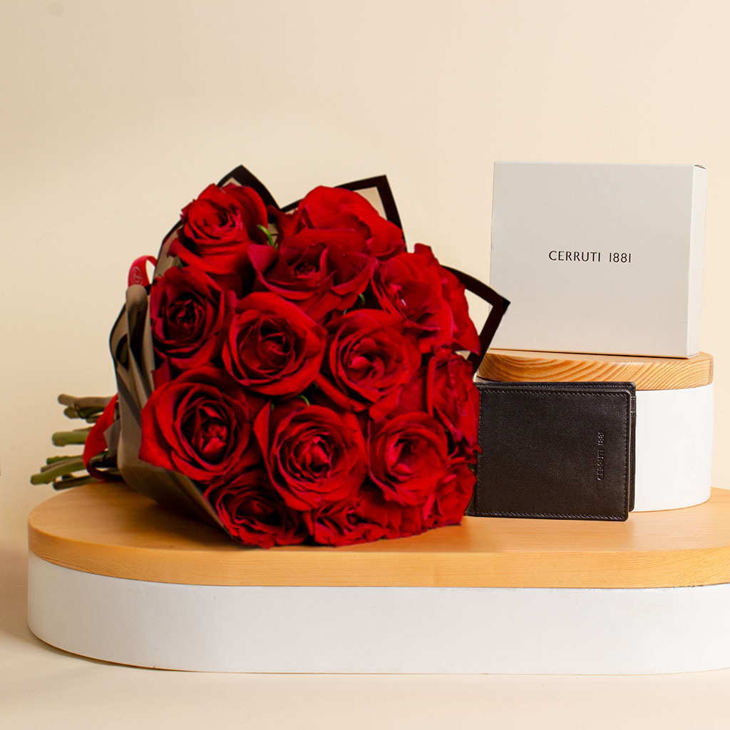 product-image-CERRUTI 1881 Wallets CEPU05427M & 15 Red Roses Bouquet