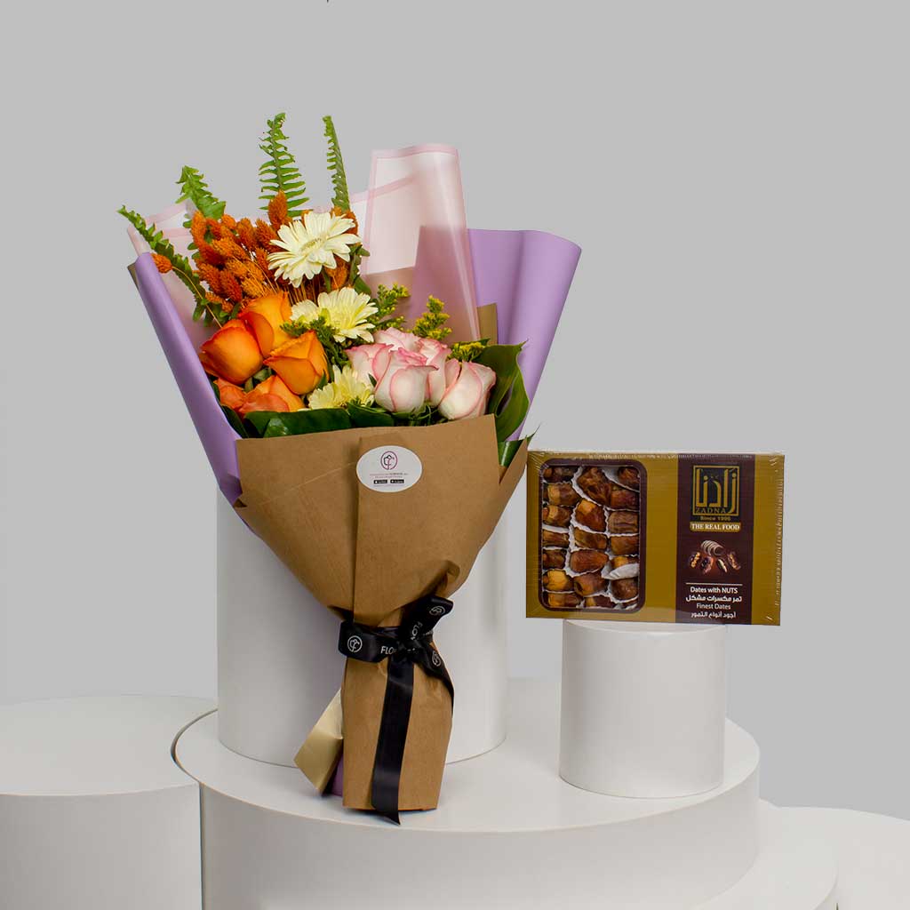product-image-باقة زهور مع تمر زادنا 400 غرام