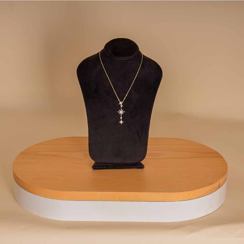 product-image-Three stars silver necklace gold plated