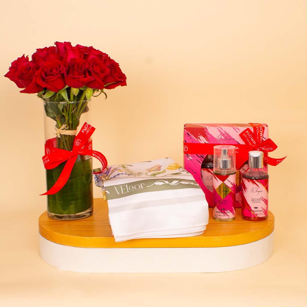 product-image-Whisper & Roses Elegance Bundle - Velour Floral Scarf & Soul & More Whisper Set & Red Roses