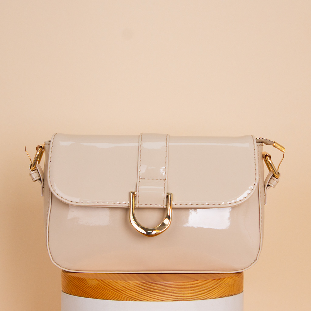 product-image-Alamki Glossy Glam Bag - Creamy