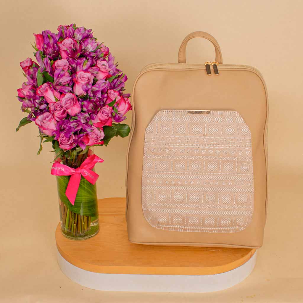 product-image-Pavo Laptop Backpack & Purple Vase - Practical & Stylish Gift