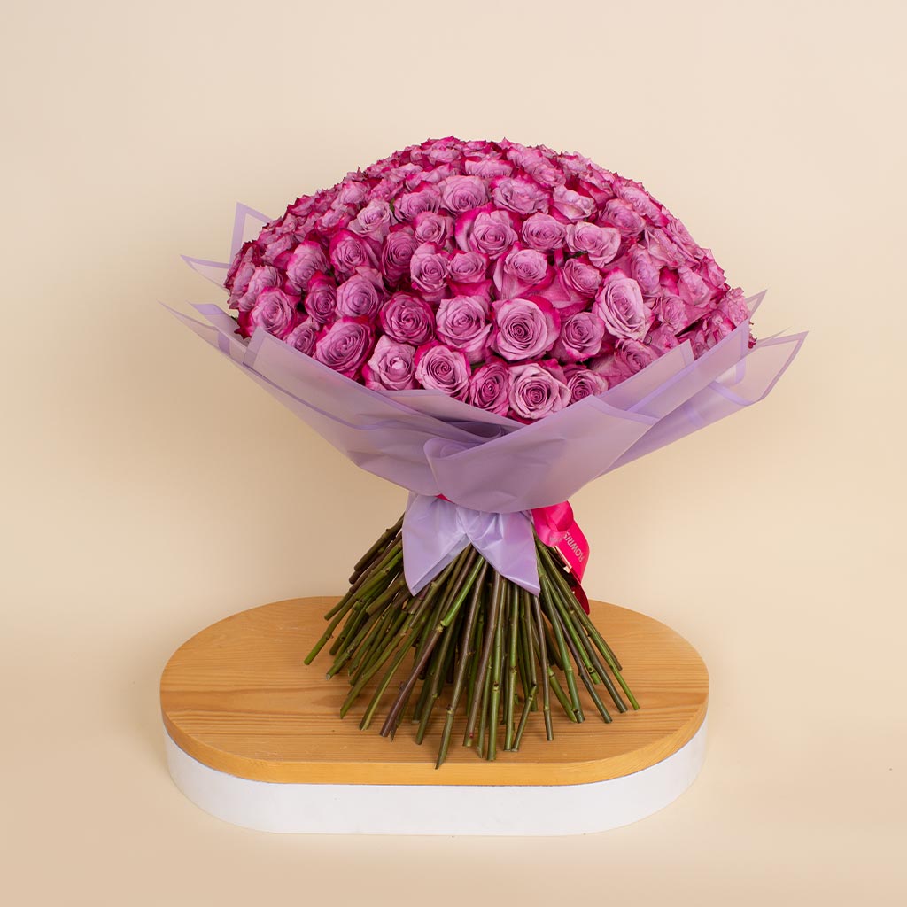 product-image-باقة 100 وردة بنفسجية داكنة