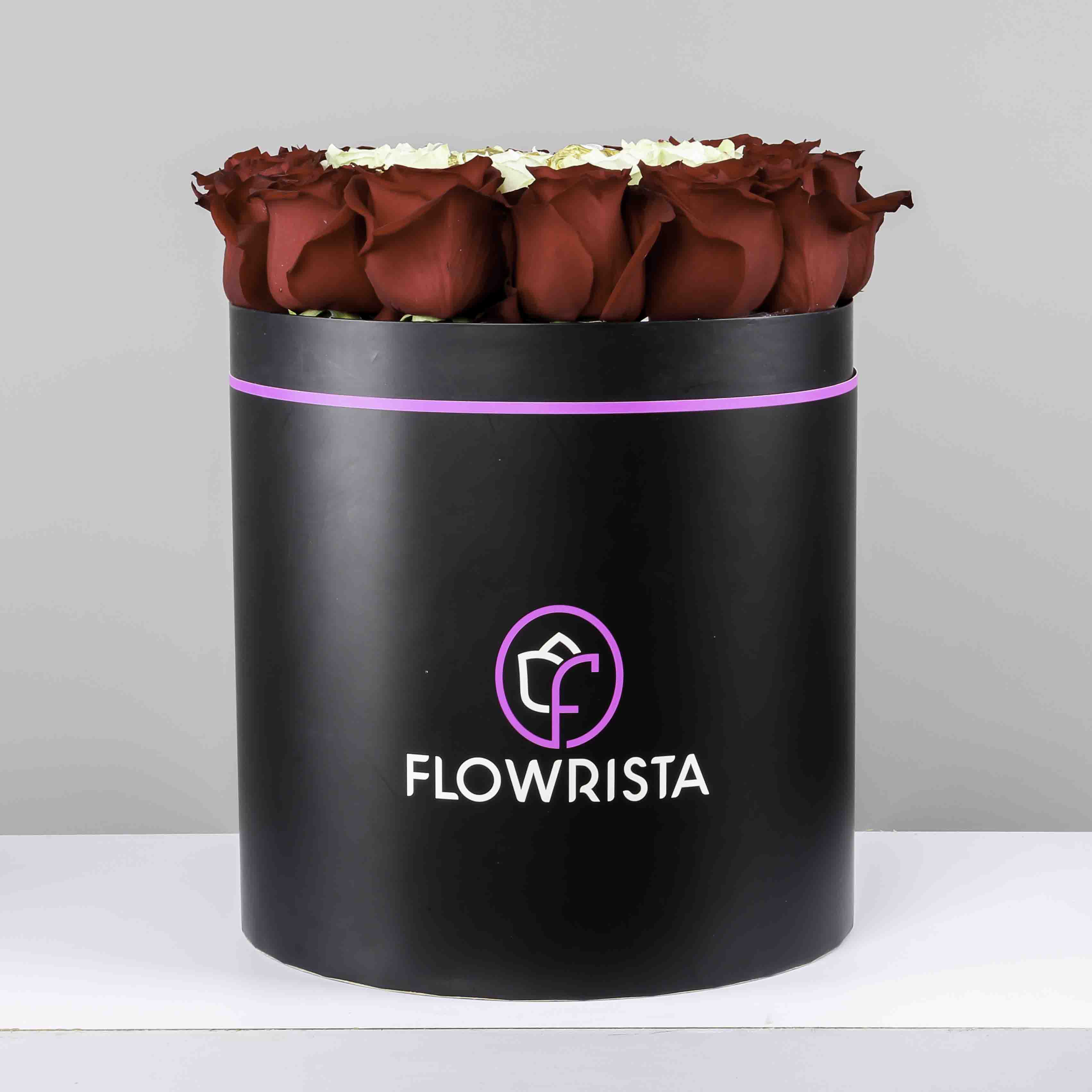 Flowrista Online Flowers Shop Roses Cylinder and Chocolate
