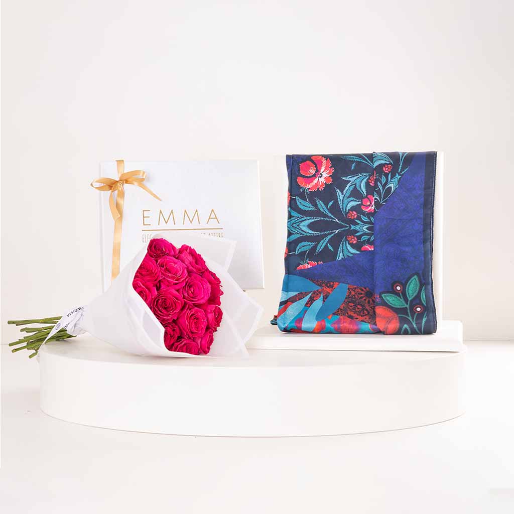 Flowrista Online Flowers Shop وشاح إيما سيكريت جاردن وباقة ورود فوشيا