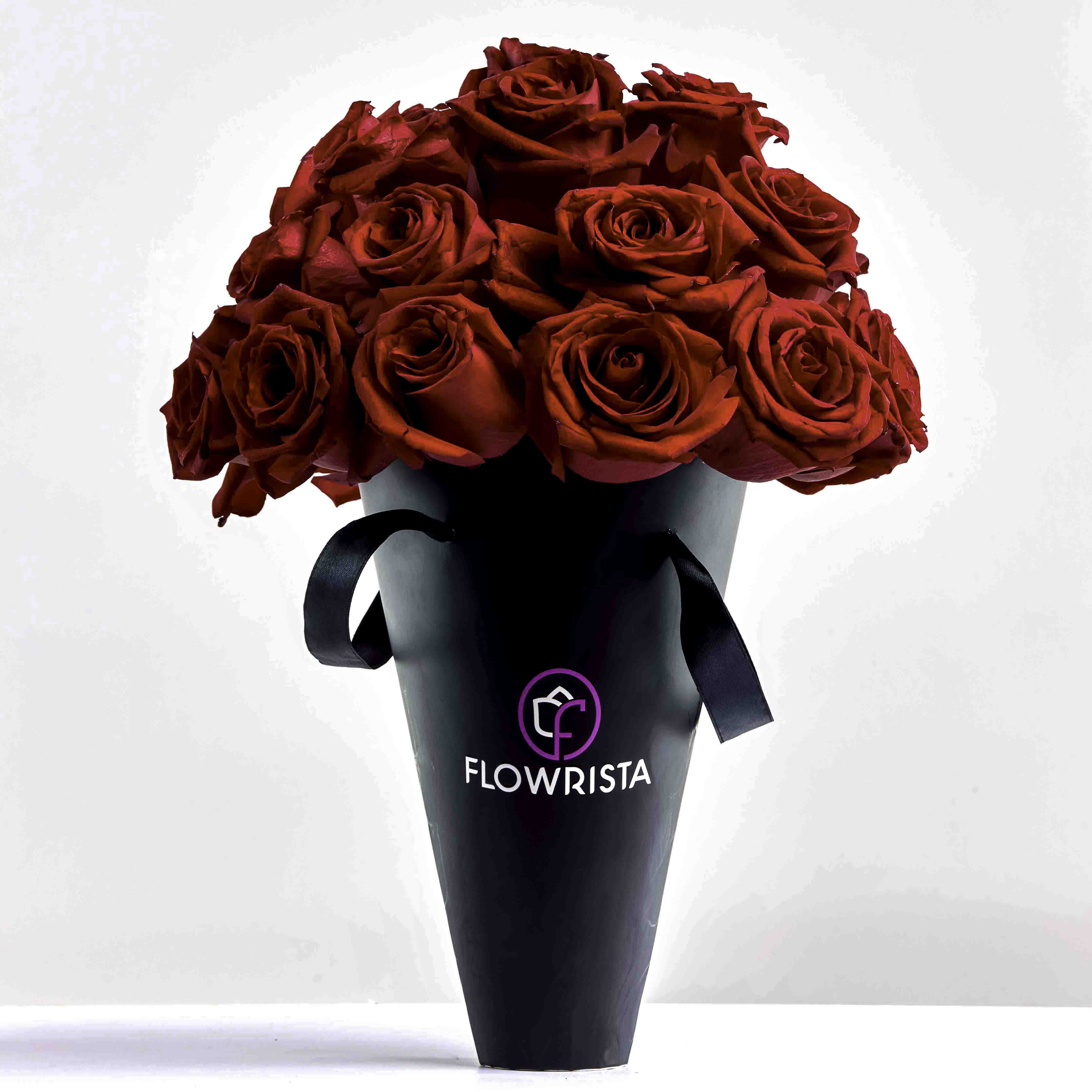 Flowrista Online Flowers Shop Cone Box of Roses