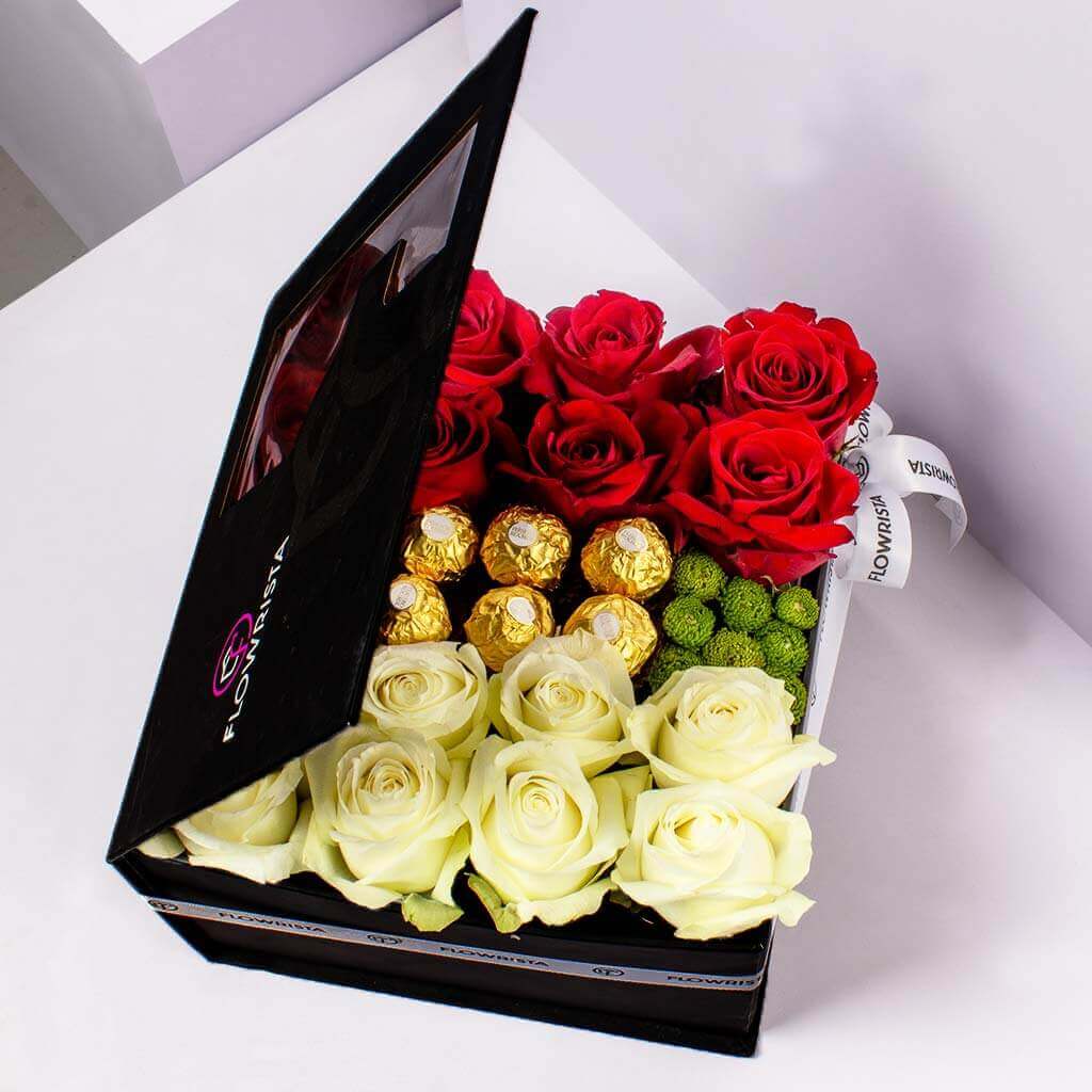 Flowrista Online Flowers Shop Chocolate and Roses Box