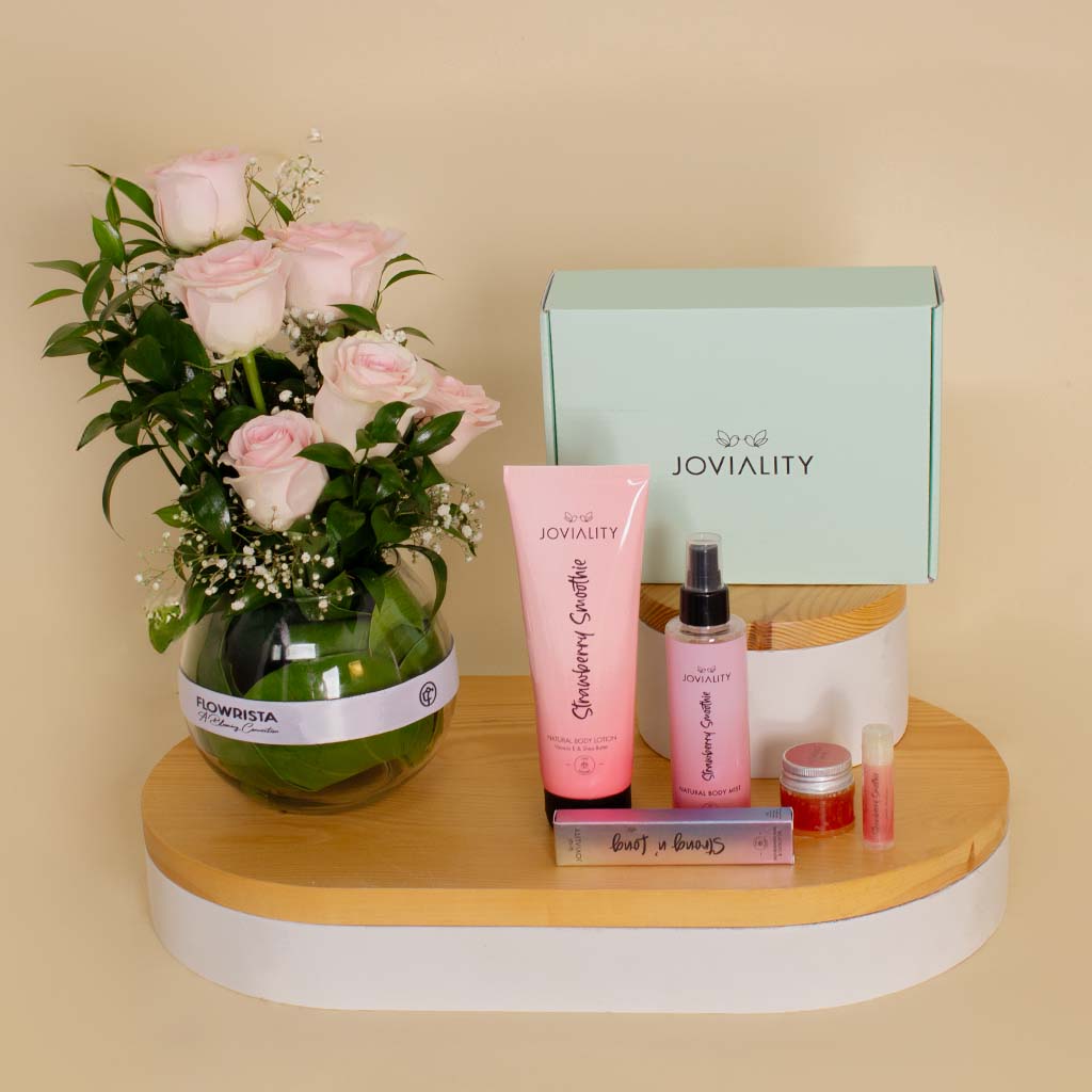 product-image-Joviality Skin Love Kit with Vase of Unique Roses