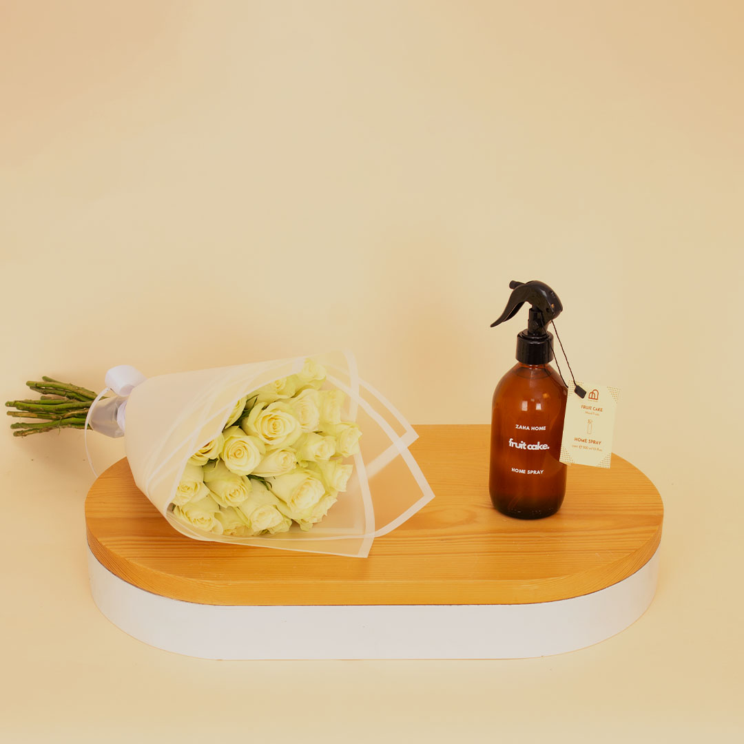 product-image- معطر جو منزلي زها هوم برائحة كعكة الفاكهة والورود البيضاء