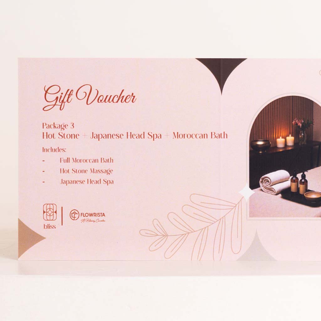 product-image-Bliss Spa Hot Stone Massage, Japanese Head Spa & Moroccan Bath & 15 Red Roses Bouquet