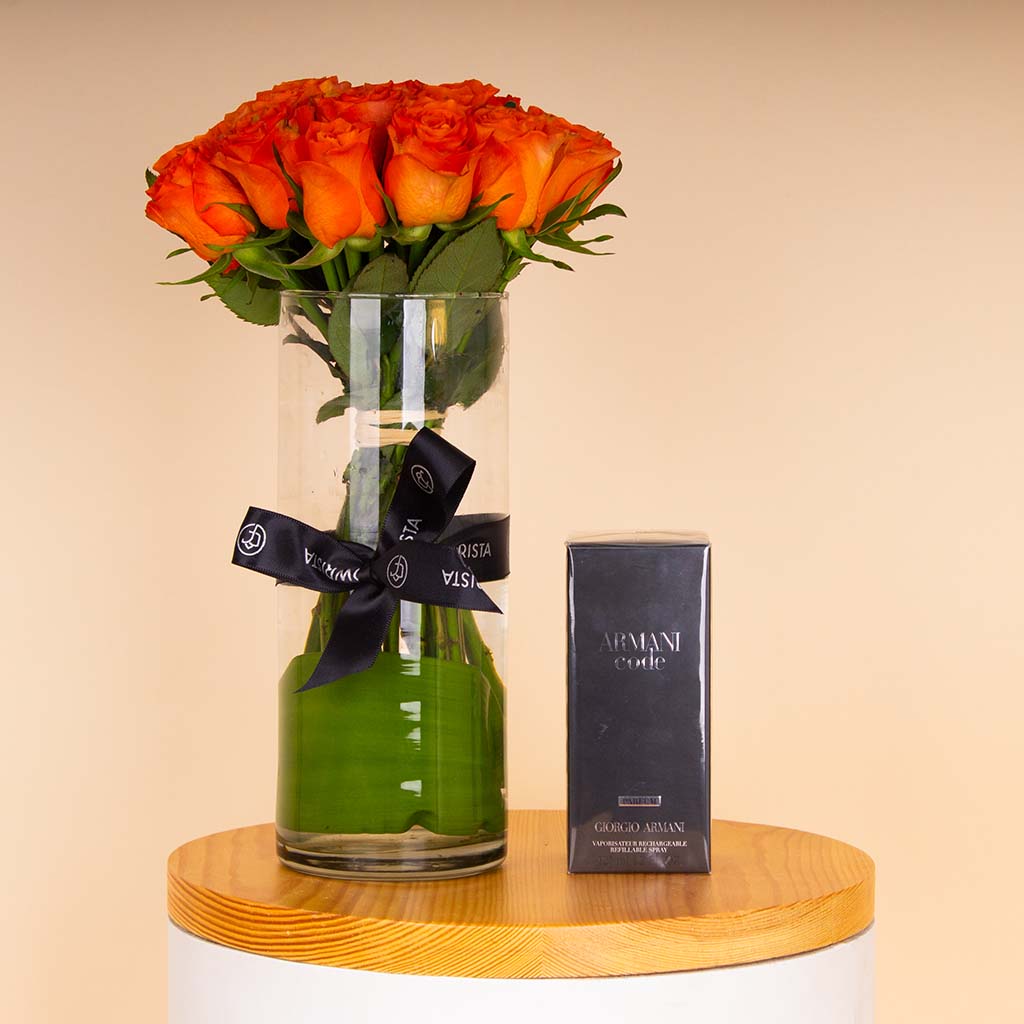 product-image-Giorgio Armani Code for Men 125 ml & Orange Roses Vase