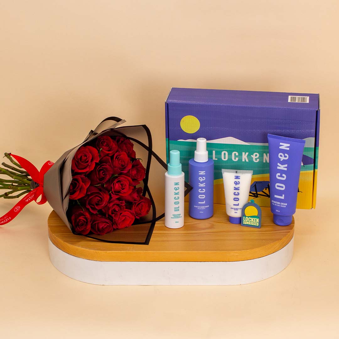product-image-Locken Sunkissed Summer Box & Red Roses Bouquet