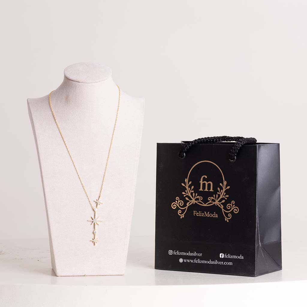 product-image-عقد ثلاث نجمات | مطلي بالذهب