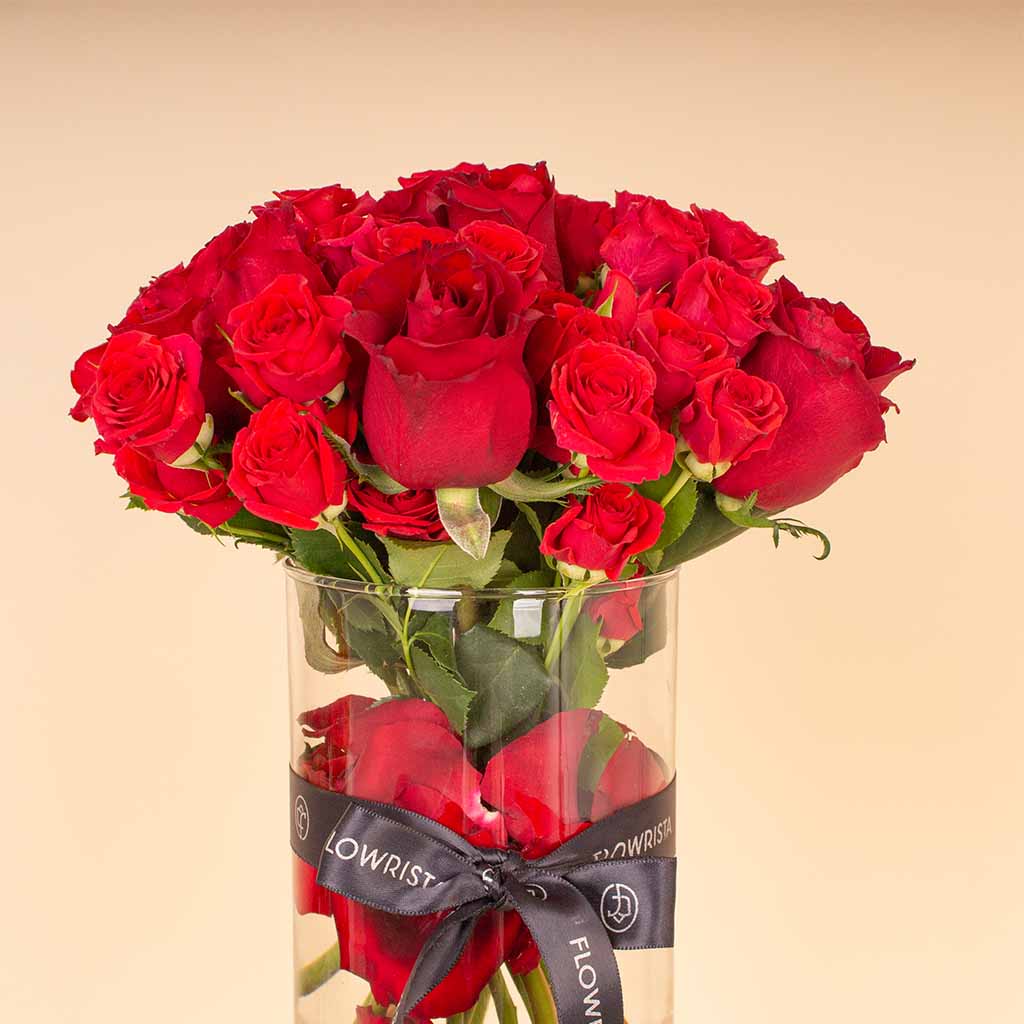 product-image- Red Roses & Baby Roses Vase