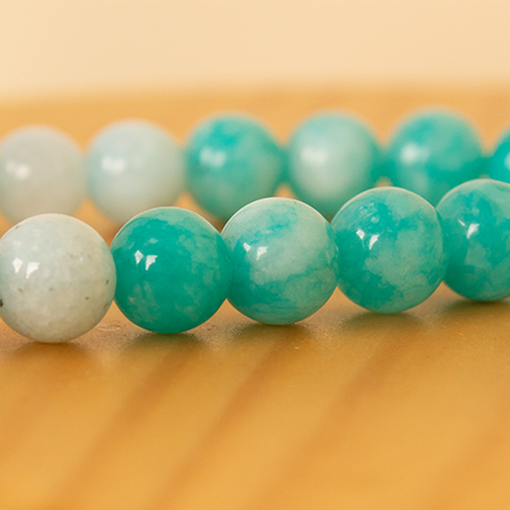 product-image-Blue & white Turquoise Rosary 33 Beads & 15 Pink Roses
