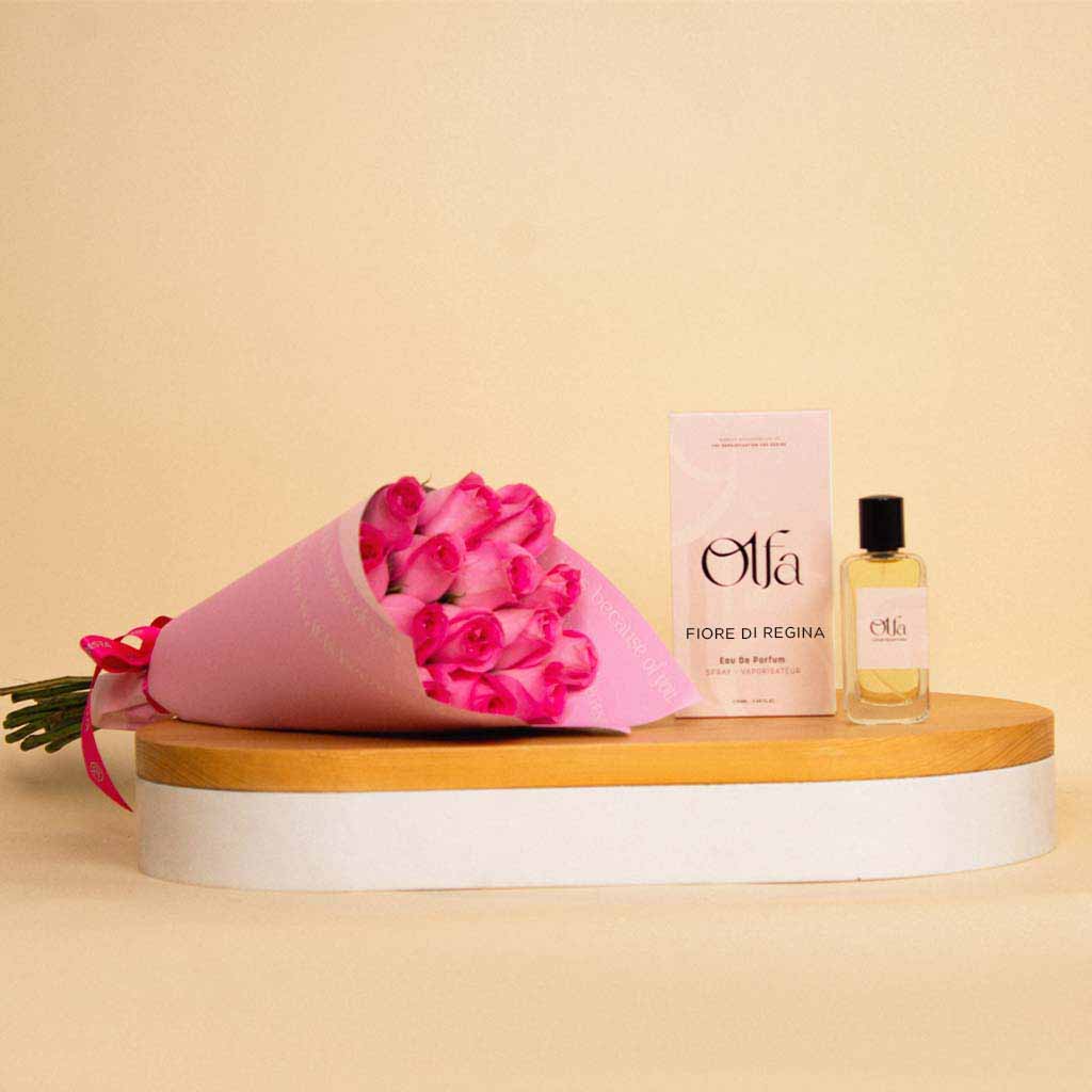 product-image-Olfa Flore Dl Regina مع باقة ورد بمبي من 15 زهرة