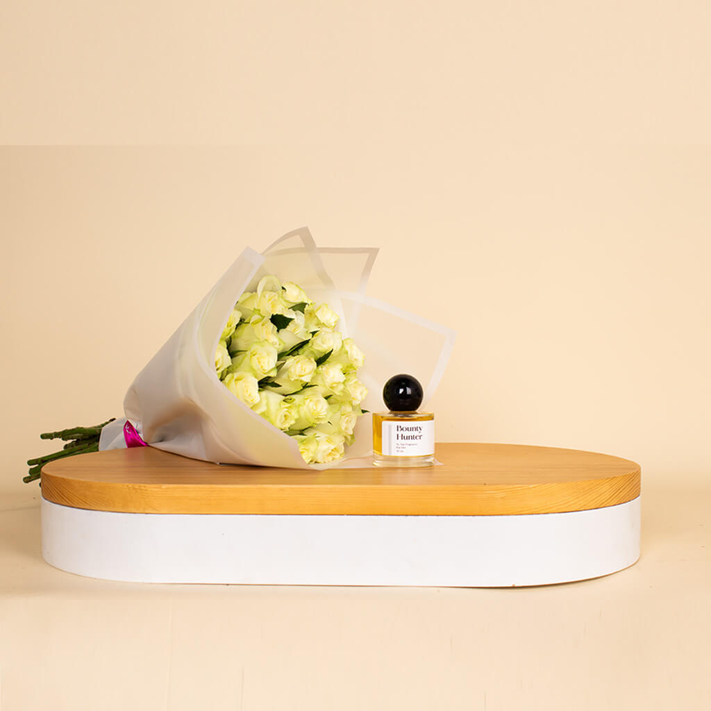 Flowrista Online Flowers Shop نويت فراجرانسز باونتي هنتر | بوكية الورد الأبيض