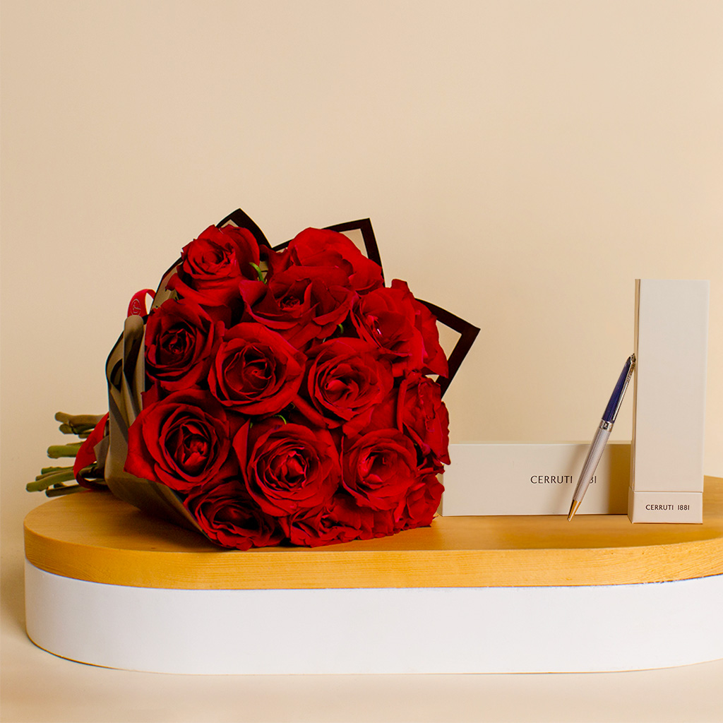 product-image-NSS220701C Prestige Pen 15 Red Roses Vase