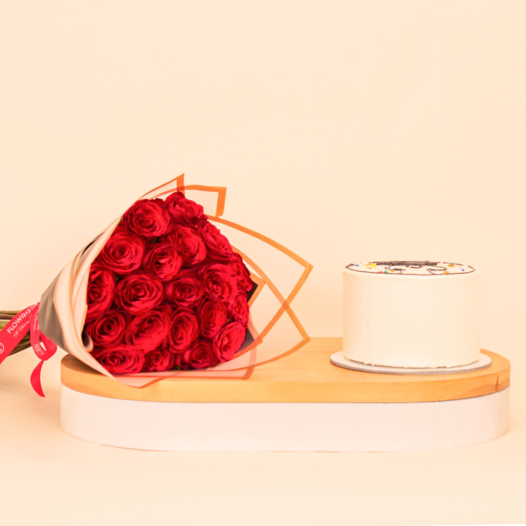 product-image-Ninos “Proud of You” Celebration Cake & 20 Red Roses
