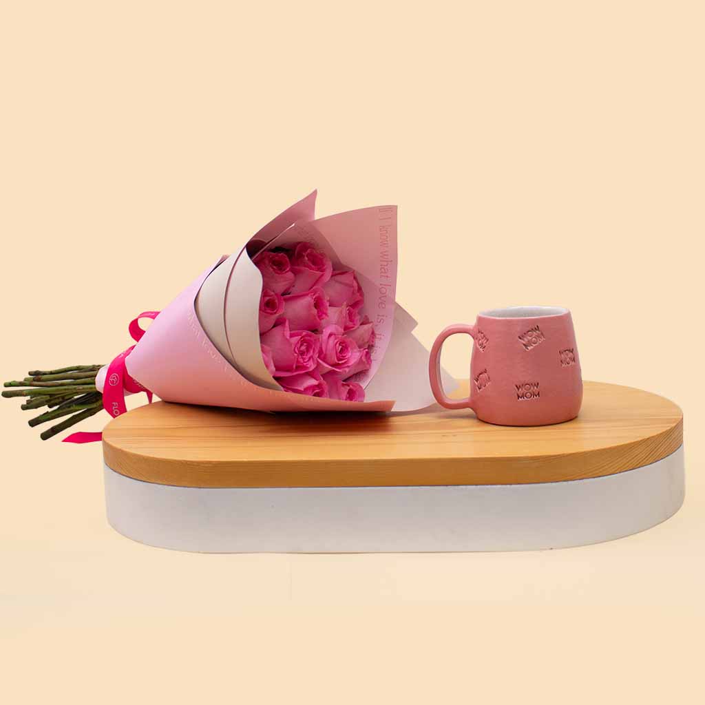product-image-Mug Wow mom Pink | Bouquet of 15 Light Pink Flowers