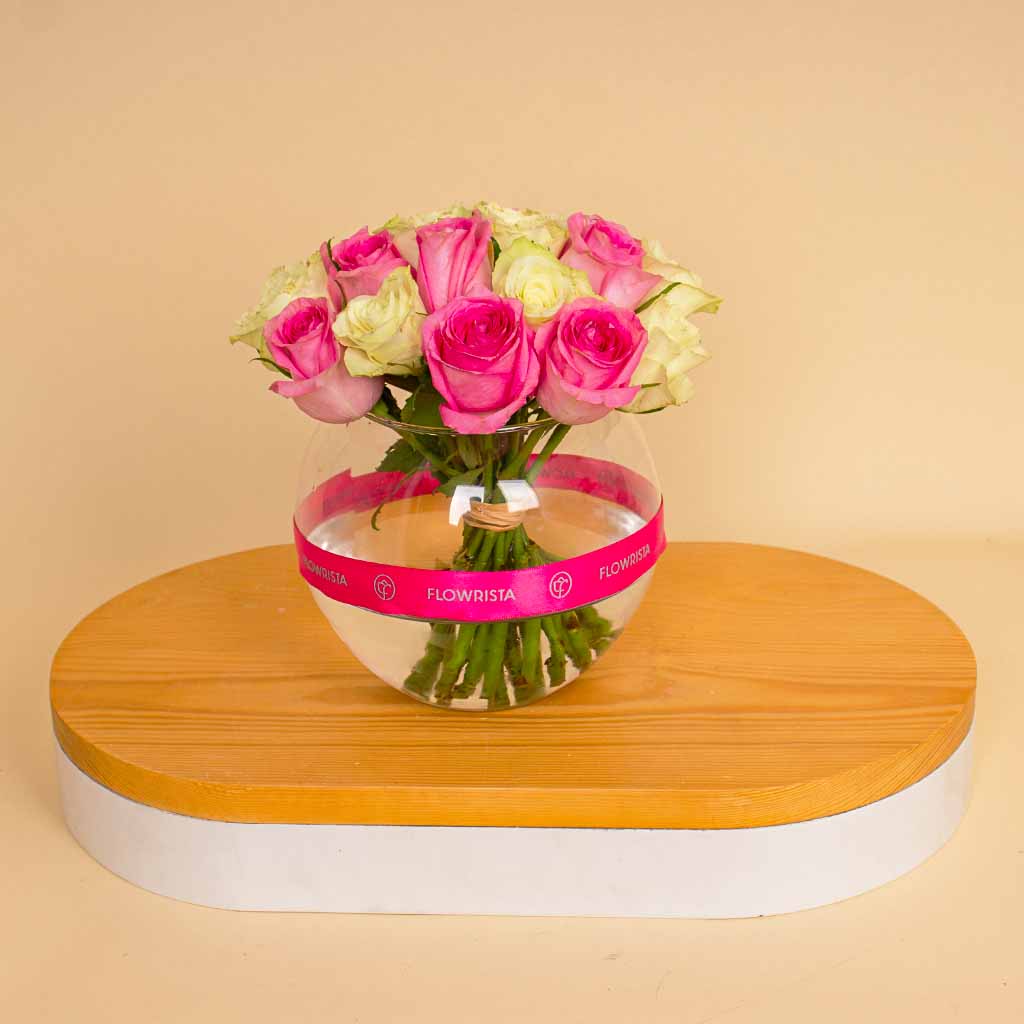 product-image-Mixed Flowers Boula Vase – White & Pink Flowers