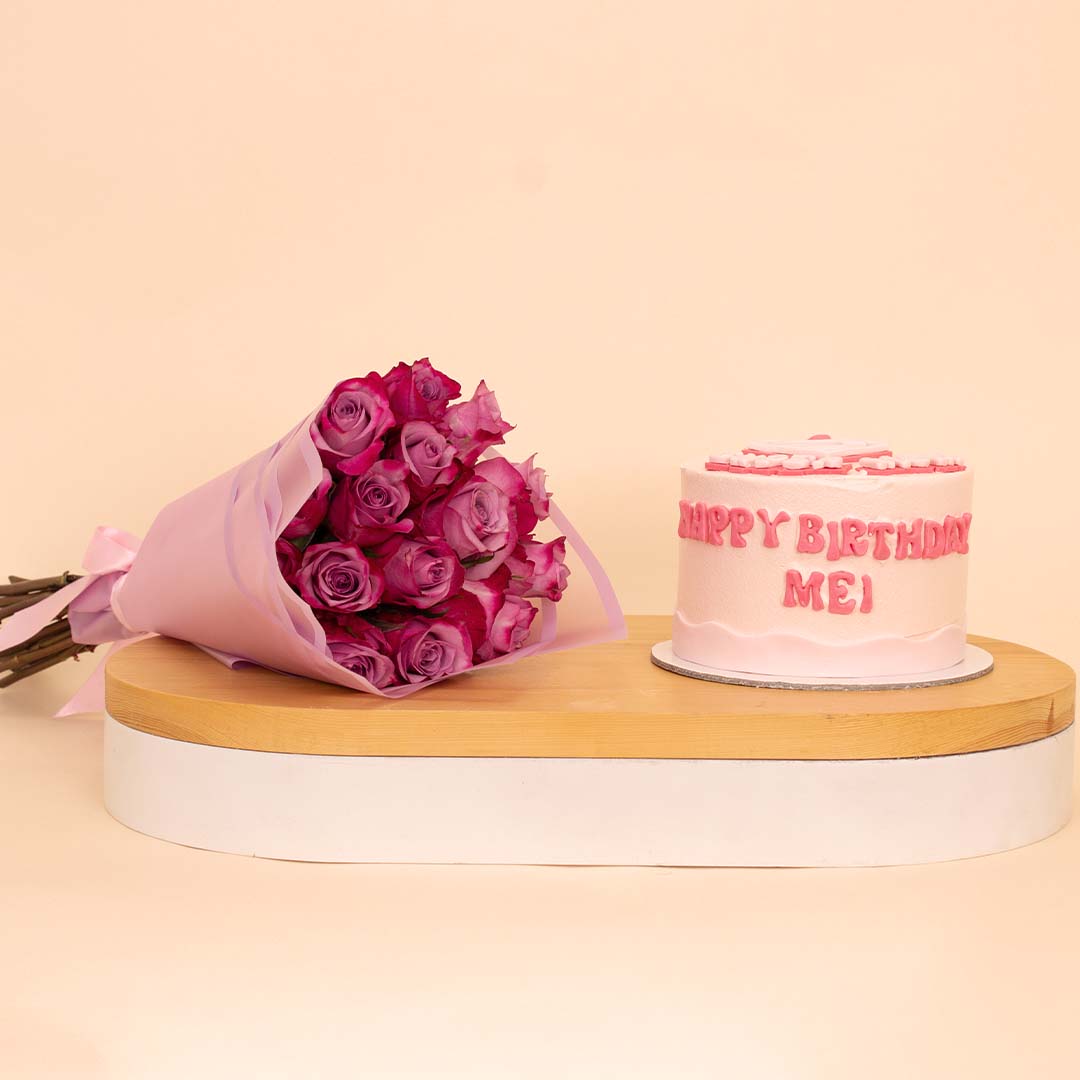product-image-Ninos Super Mom Celebration Cake & 15 Pink Roses