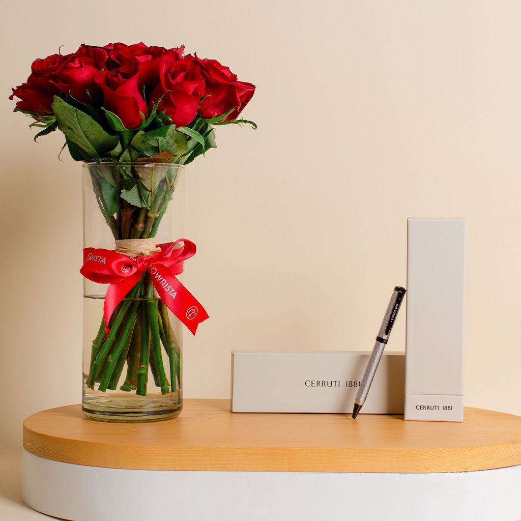 product-image-Signature Moments Set NSS220601C Pen |15 Red Roses Vase