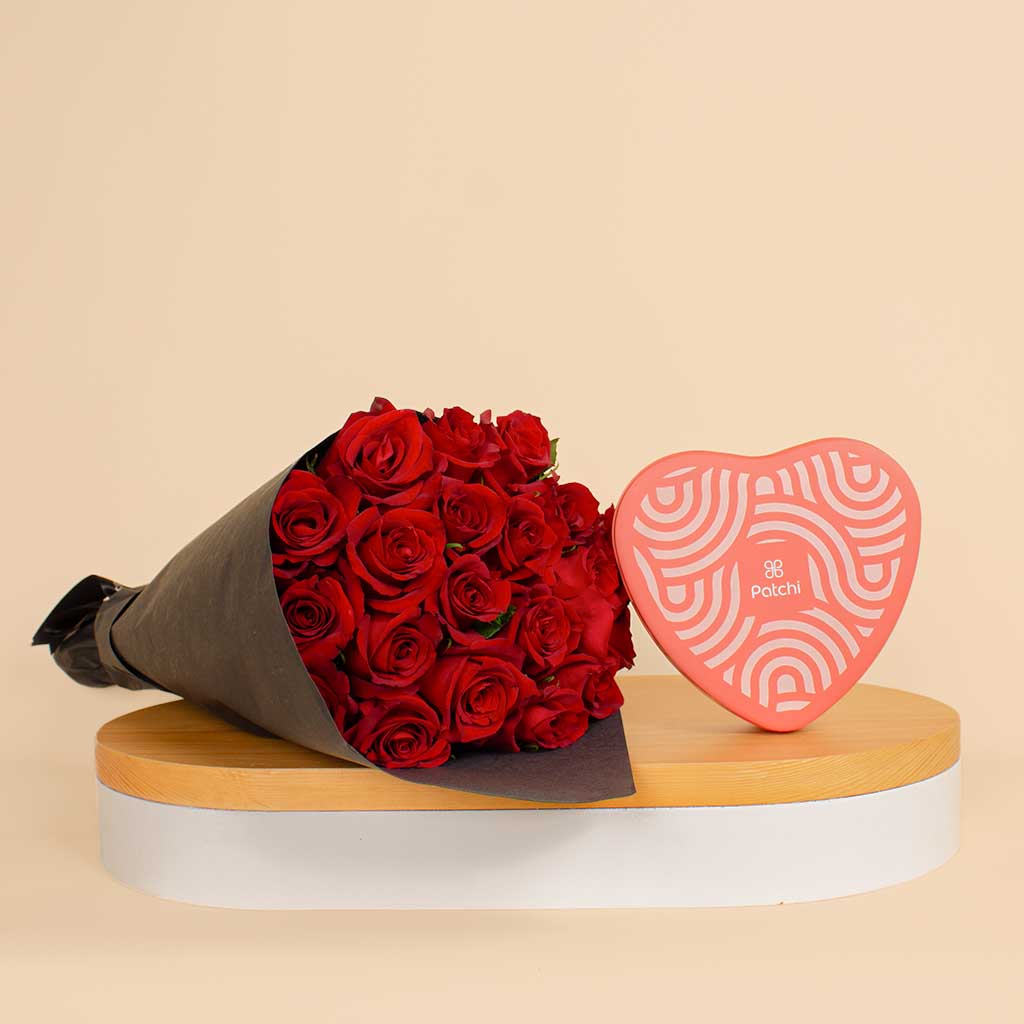 Flowrista Online Flowers Shop  باتشي علبة من 22 قطعة | بوكية رومانسي