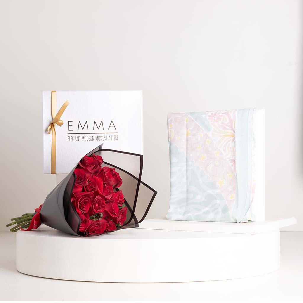 Flowrista Online Flowers Shop اسكارف ايما لالابي بالورد أحمر