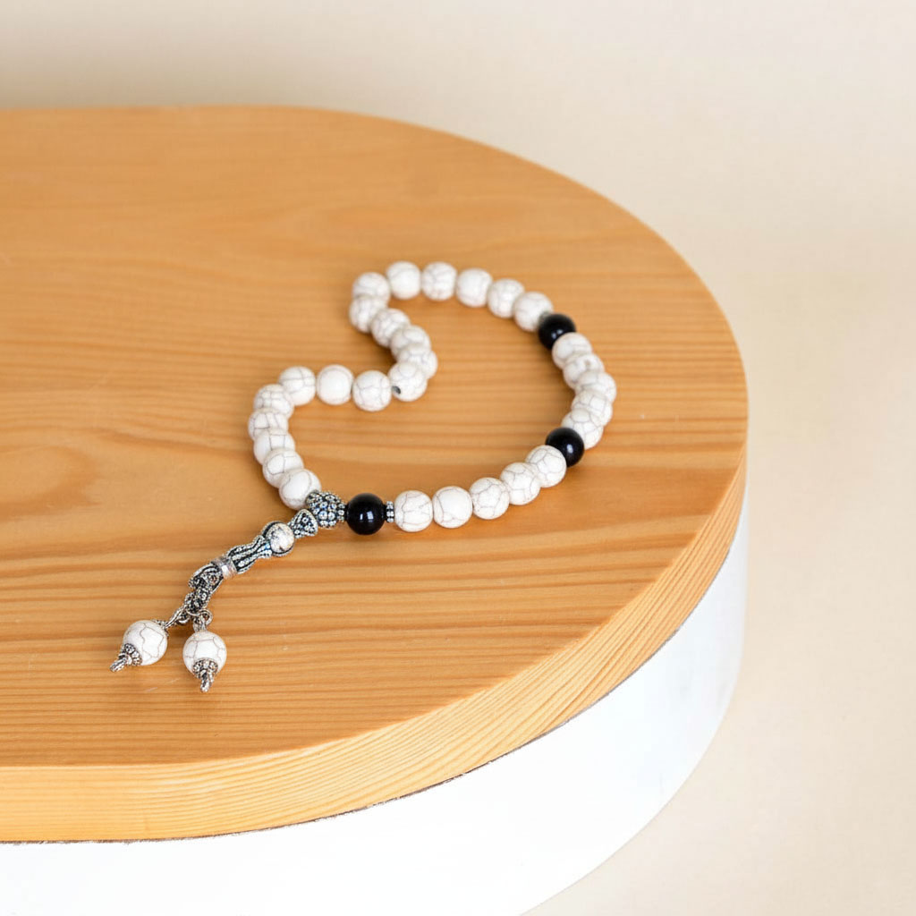 product-image-Natural White Turquoise Misbaha - 33 Beads (10mm)