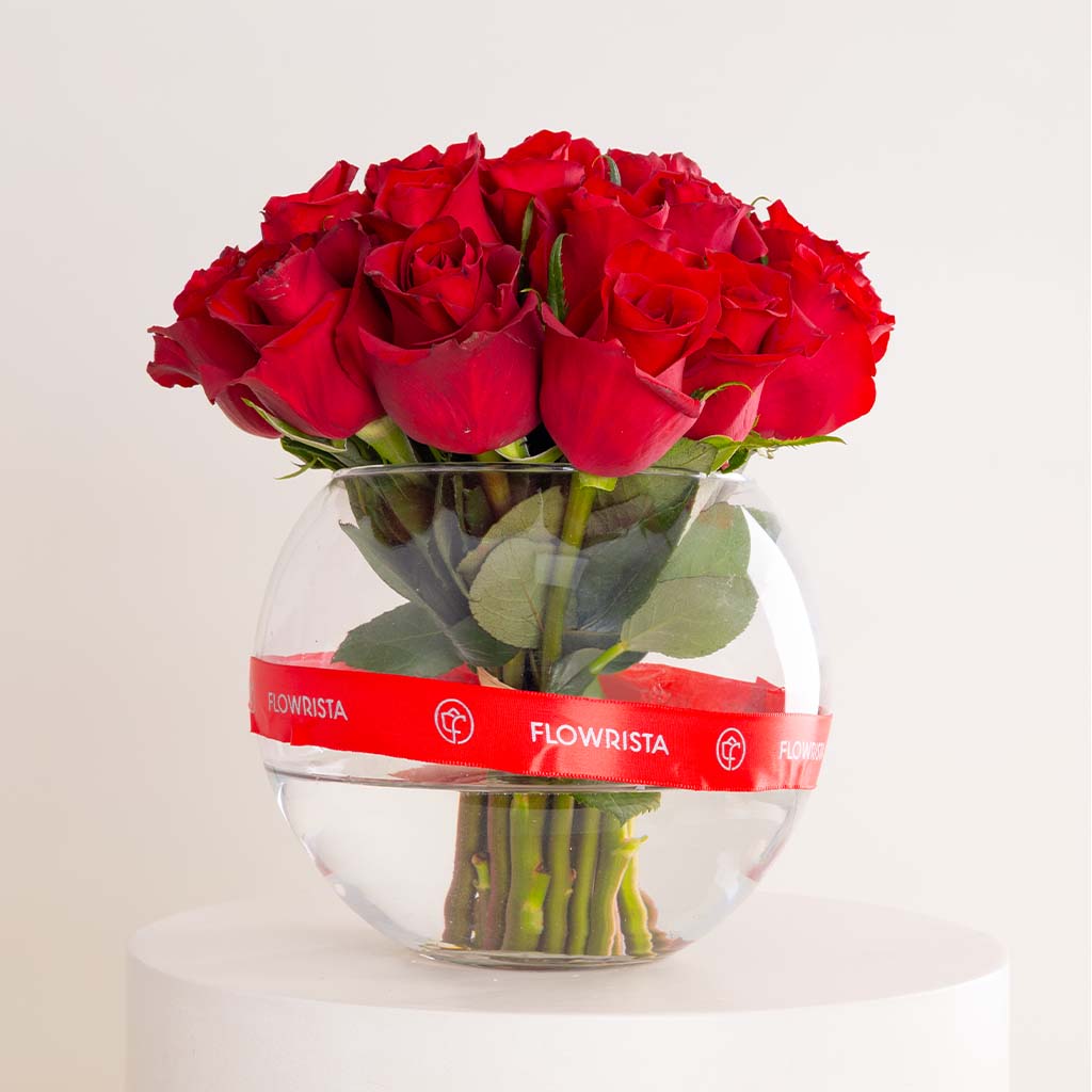 product-image-Red Roses Vase - 20 Stems