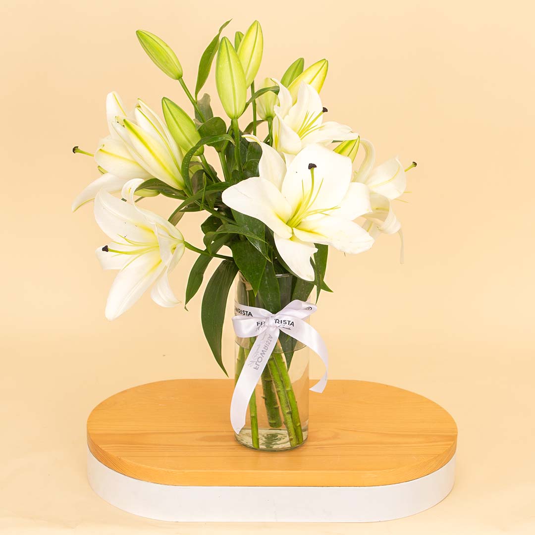 product-image-مزهرية زنبق بيضاء أنيقة